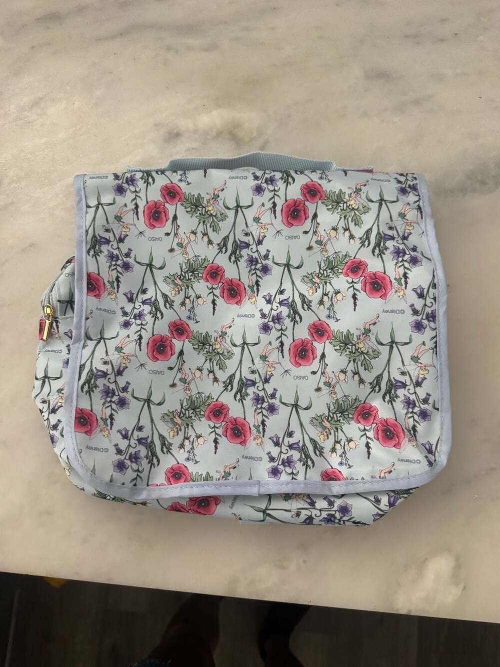 Disney Daiso Tinker Bell Floral Hanging Toiletry Bag